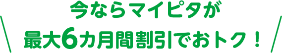 今ならマイピタが最大6カ月間割引でおトク！