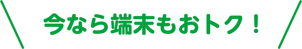 今なら端末もおトク！