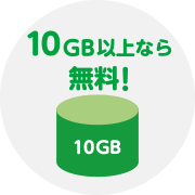 10GB以上なら無料！