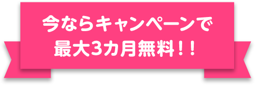 今ならキャンペーンで最大3カ月無料！！