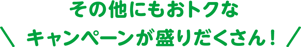 その他にもおトクなキャンペーンが盛りだくさん！